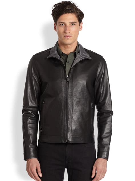 michael kors men's leather jacket|michael kors leather jacket sale.